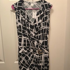Black and white print dress